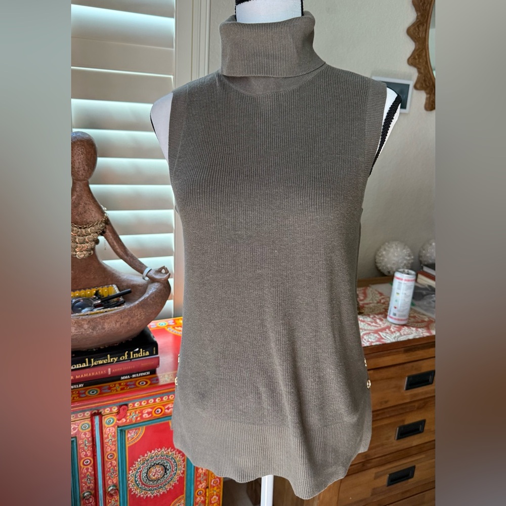 Michael Kors Sleeveless Muscle Tee in Brown